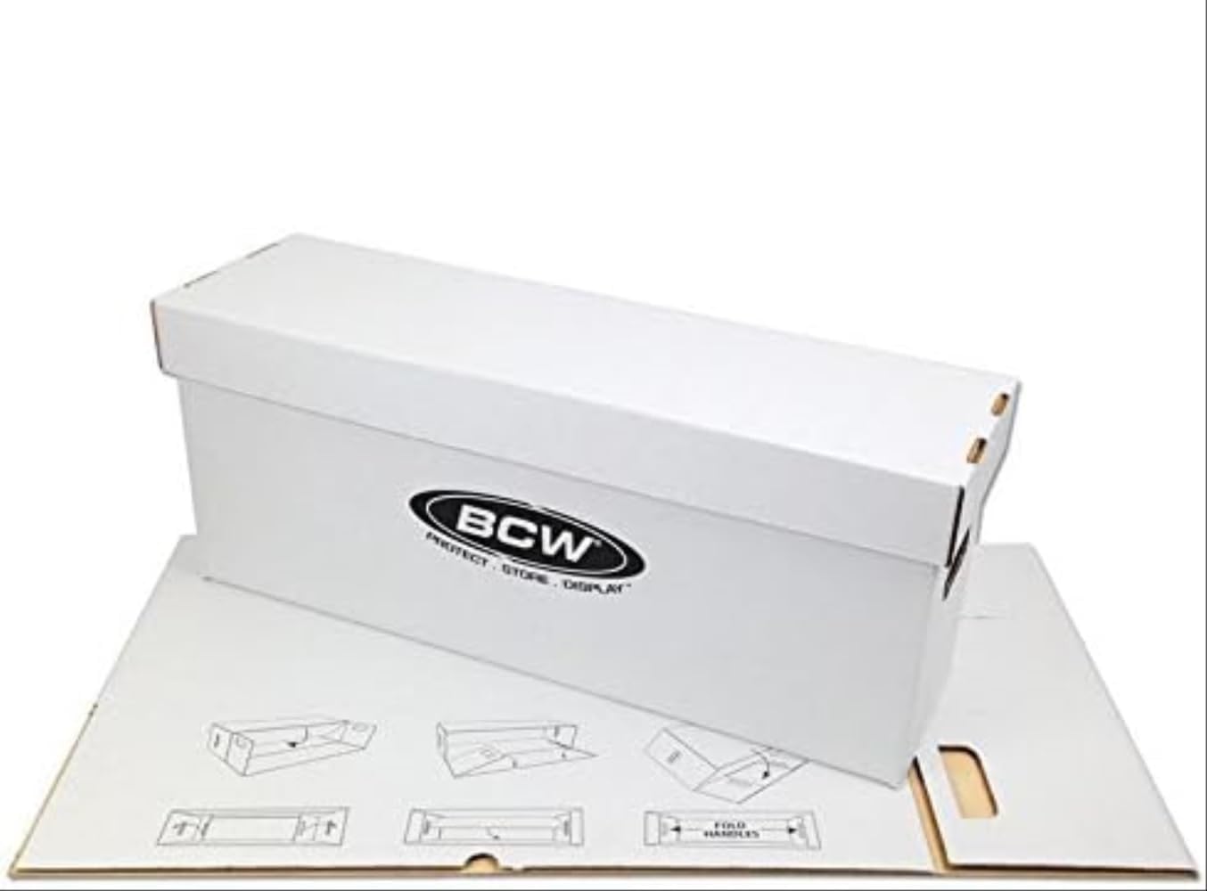 BCW Long Comic Book Storage Boxes (5 Boxes) - Corrugated Materials - Comic Book Collecting Supplies (Great for All Type of Comics)