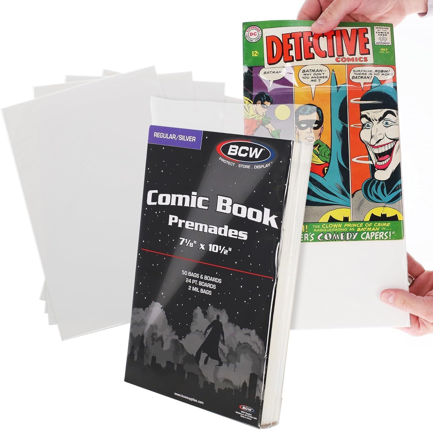 Premium Silver Age Comic Premade Resealable Bags with Backer Boards | 7 ⅛