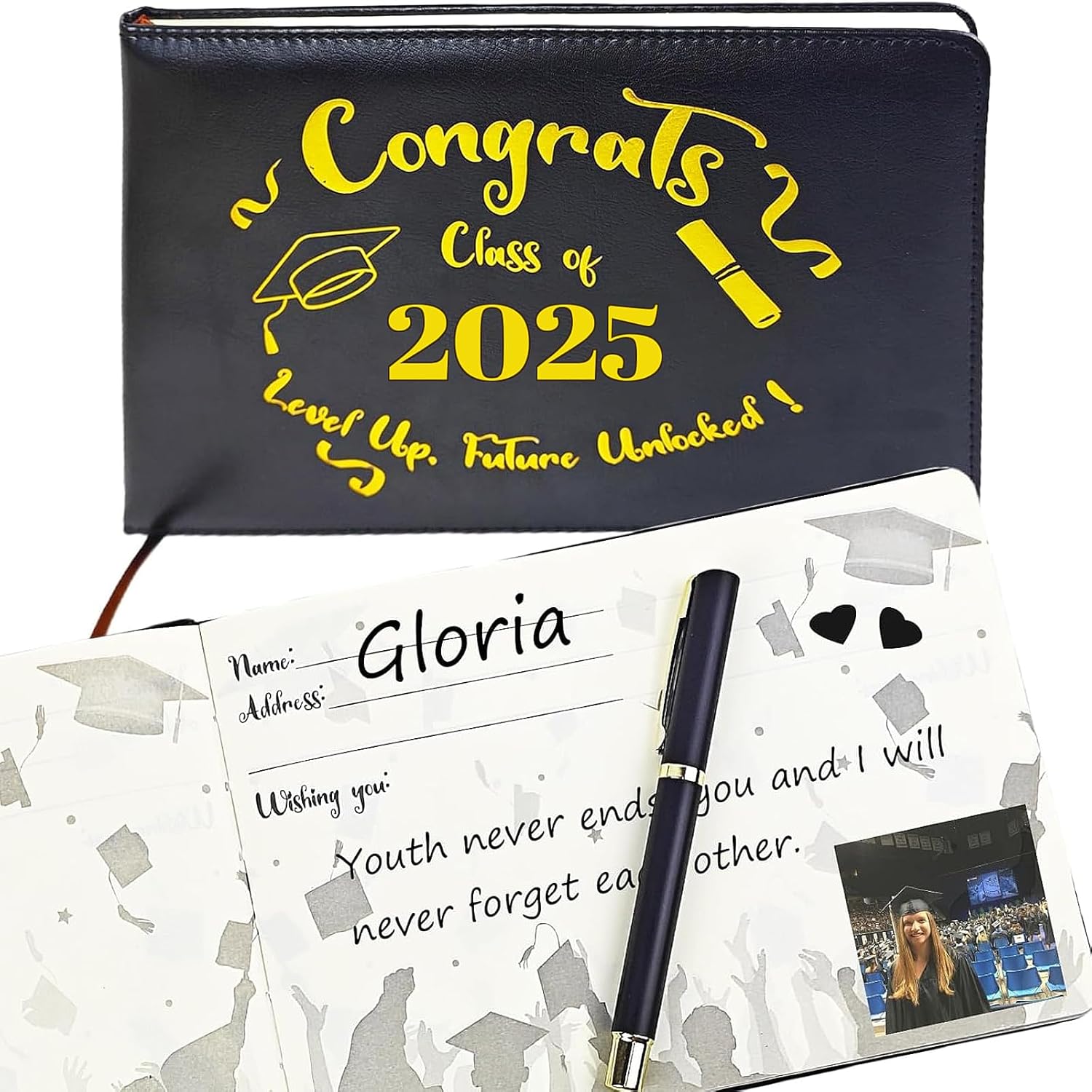 80 Pages Graduation Guest Book 2025, Invite Classmates and Friends to Leave Their Blessings in The Graduation Guest Book to Record The Unforgettable Campus Life